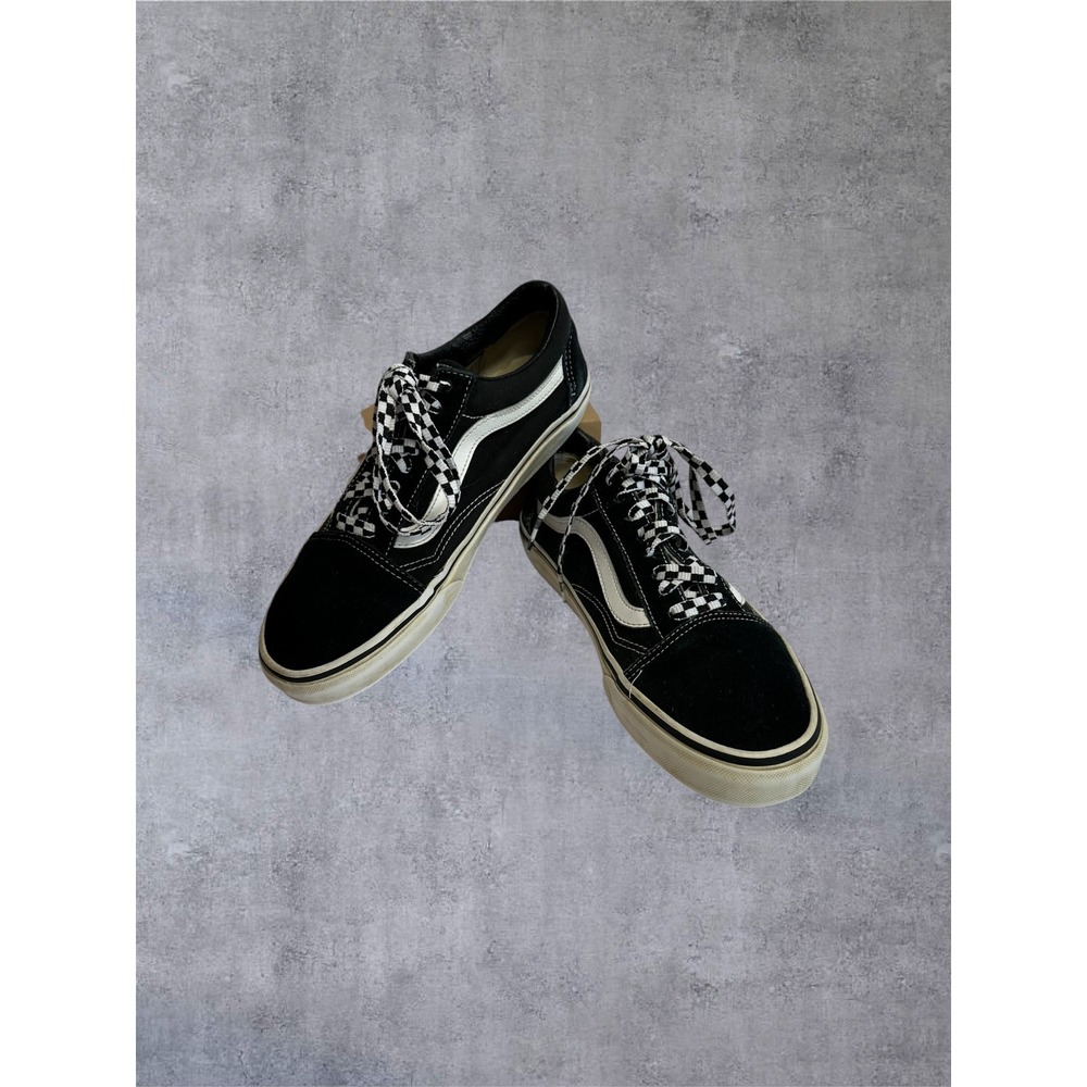Vans Old Skool Sneakers Mens 8 Womens 9.5 Black 721278 Good Checkerboard Laces